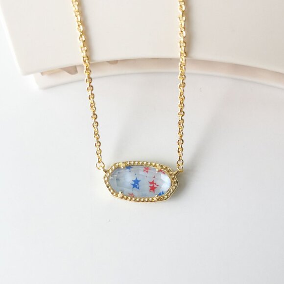 Kendra Scott Jewelry - Kendra Scott Elisa Gold Red White Blue Star Necklace